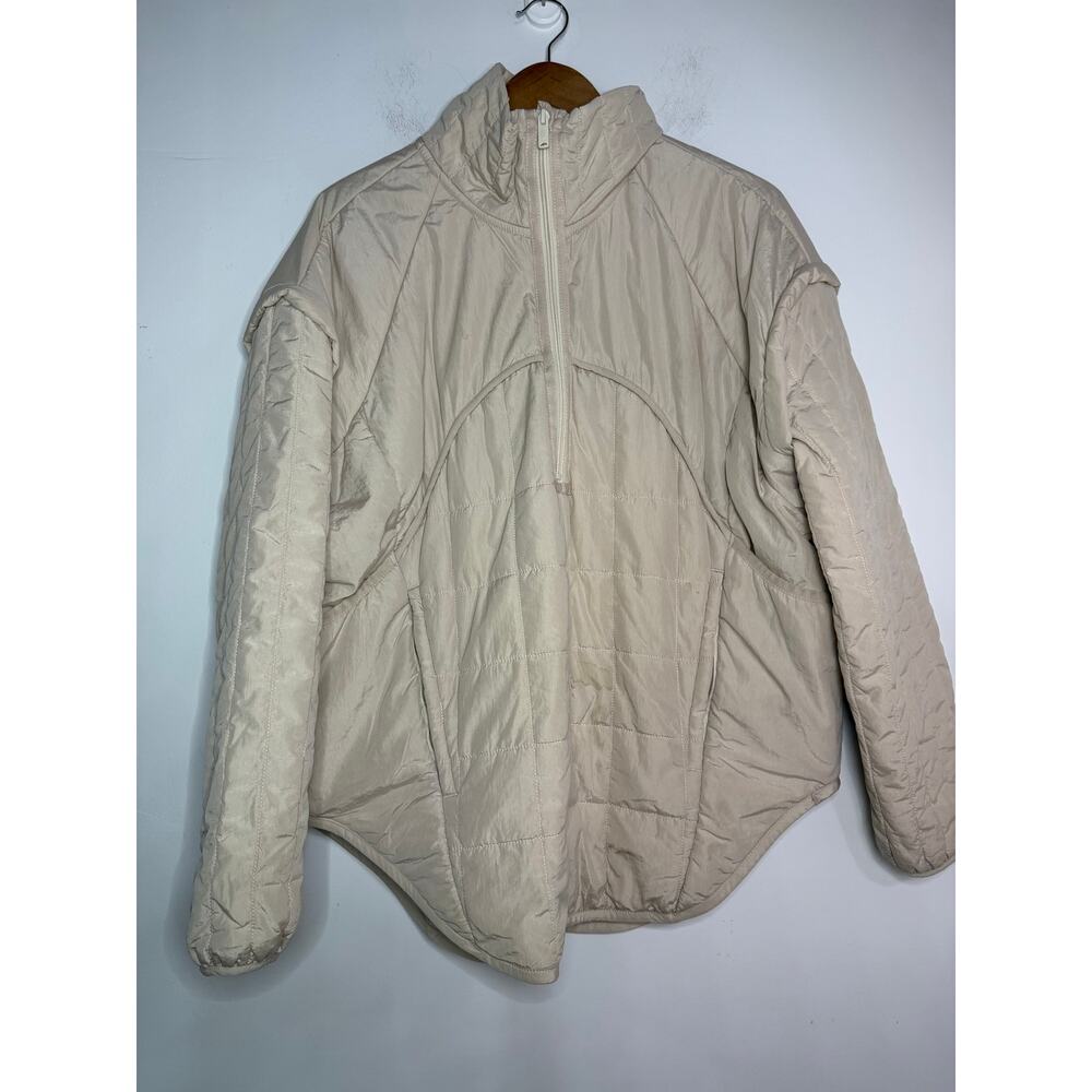 Free People Movement Priscilla Pullover in light beige quilted design Size M - Picture 2 of 8
